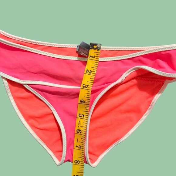 💖 Aerie Hot Pink Ruched Bikini Set with Contrast Trim (Top XL / Bottom M) - Picture 6 of 11